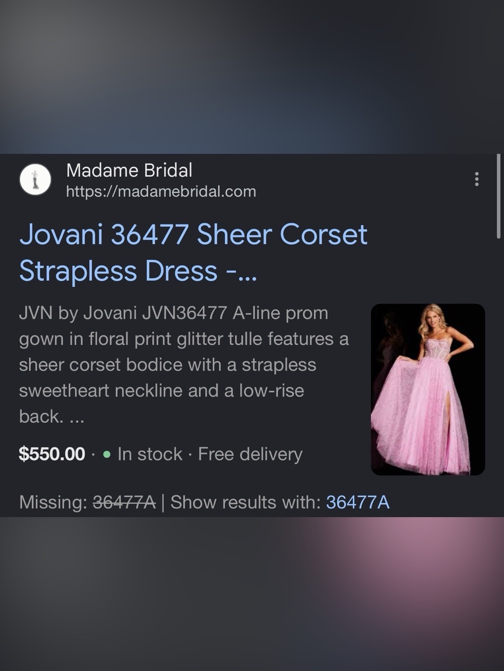 Jovani Pink Sheer Corset Pearl/Rhinestone Dress NWT $1,100 Size 6 - Picture 6 of 15